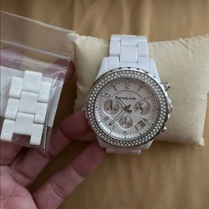 Michael Kors white and silver